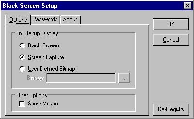 Black Screen options